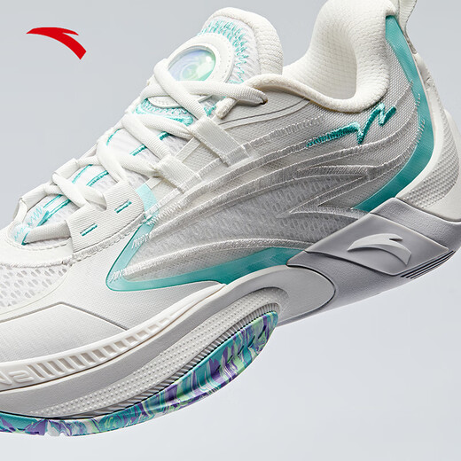 ANTA Arrogance 2 | Cement Busters outfield basketball shoes, full-length nitrogen technology anti-slip shock-absorbing wear-resistant sports shoes for men, instant 1V2 sand gray/clear water blue-3 43