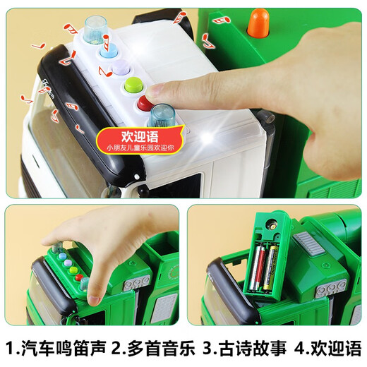Xinwanan Kinder großer sanitärer Handbärchen Müllwagen Jungen Legierung Spielzeug Inertial Drop-resistant Klassifizierung Eimer Reinigung und kreppende Autosammlung Priorität Lieferung