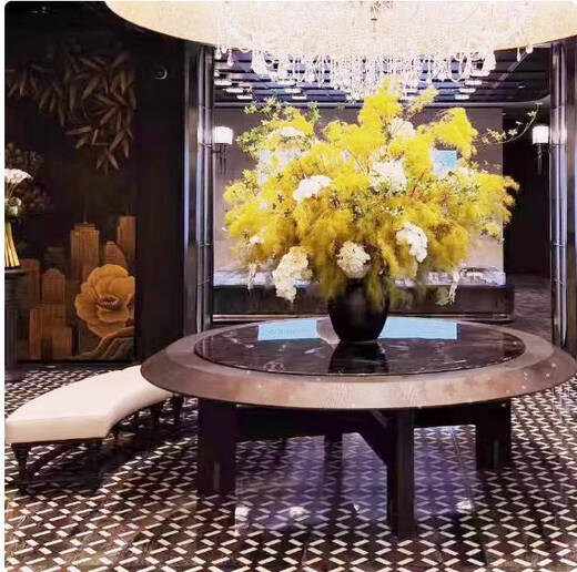 Yonghuan Hotel Lobby Large Feng Shui Platform Club Health Hall Floral Art Set Home Leisure Table Flower Art Set 11150 Diameter