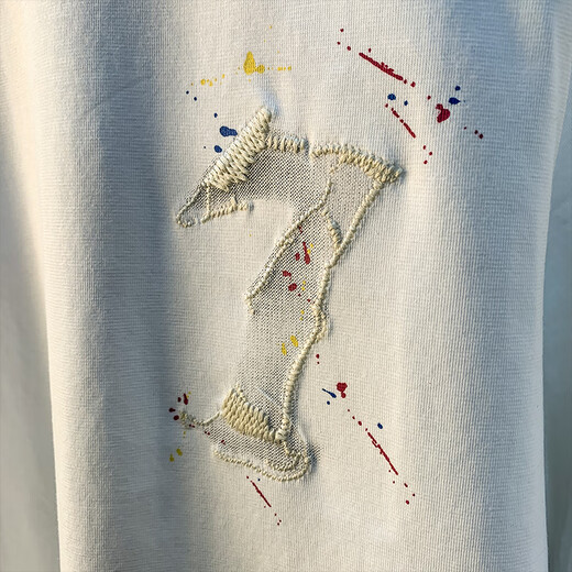 Kurashi Ichiki Trendy Sommer kurzärmelig T-Shirt Herren-trendy gestickter Druck Schnell trocknend lose dünne, dünne T-Shirt White [HJ6630] M geeignet für 95-110jin [Jin gleich 0,5 kg]