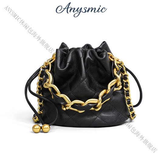 ANYSMIC包包女包奢侈品牌手提包女水桶包2025新款小众斜挎包女 黑色