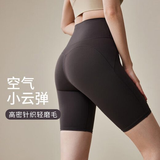 High-waisted hip-raising high-elastic yoga pants for women with peach butt fitness Pilates training shorts sports shorts summer carbon gray XL