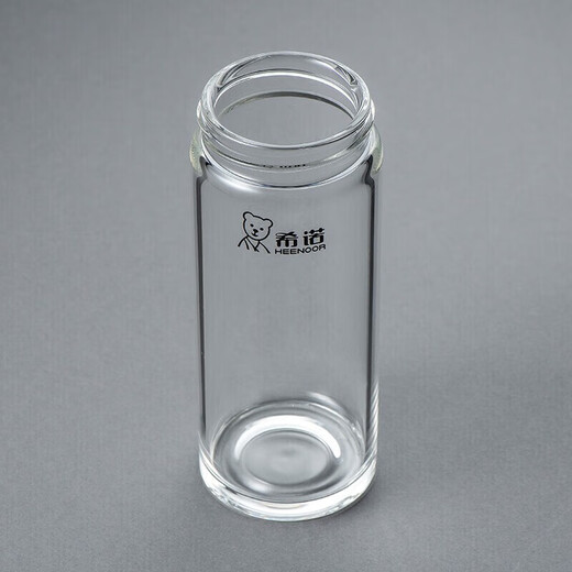 Copa de vidrio Heenoor (Heenoor) Copa de agua engrosada de una sola capa con filtro para la taza de té de oficina de negocios 6191 nueva cubierta de osos 410 ml