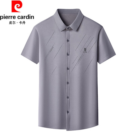 Pierre Cardin Tempérament haut de gamme à la mode à manches courtes à manches courtes pour hommes en été new markless droop free business décontracté d'âge moyen 6626 Shirt à manches courtes de la Marine M 165 suggestion 100-115Jin [Jin est égal à 0,5 kg]