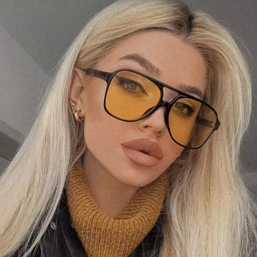 
2694 cross-border square frame double beam Korean version retro large frame pilot glasses ocean sheet multi-color sunglasses wholesale gloss black orange sheet