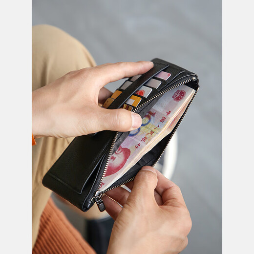 GOLFERY light luxury brand men's card bag men's genuine leather large capacity multi-card position ultra-thin ID card cover bank card clip men's attention, choose the required color before placing an order