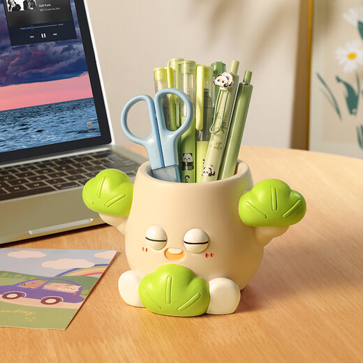 Qile birthday gift for women without anxiety Pen holder Teacher's Day souvenir desk decoration for school season workstation decoration (keep it easy)