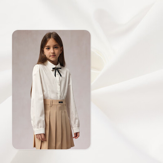 E LAND KIDS children's clothing girls bow shirt ivory white 150