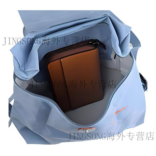 Longchamp (Longchamp) Longchamp Lepliage Feste Farbe Sticklogo Logo Flip Reißverschluss Öffnung und Schließung großer Kapazität Nylon Schoolbag Rucksack Doppelhimmelblau