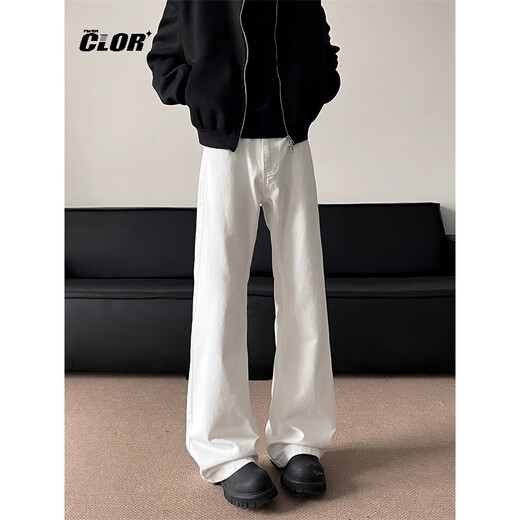 Clor Scimitar Jeans Herren Cleanfit Amerikanische Modemarke Lose vielseitige gerade Hose NZ15 White XL