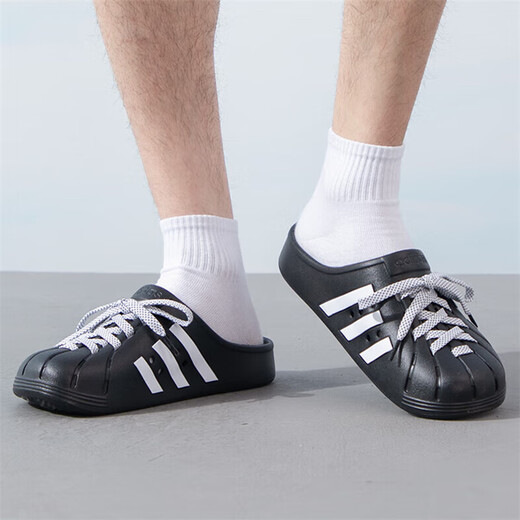 阿迪达斯 （adidas）男鞋女鞋夏季新款洞洞鞋勃肯鞋透气运动休闲鞋外穿凉拖鞋 JH9848/黑色 40.5