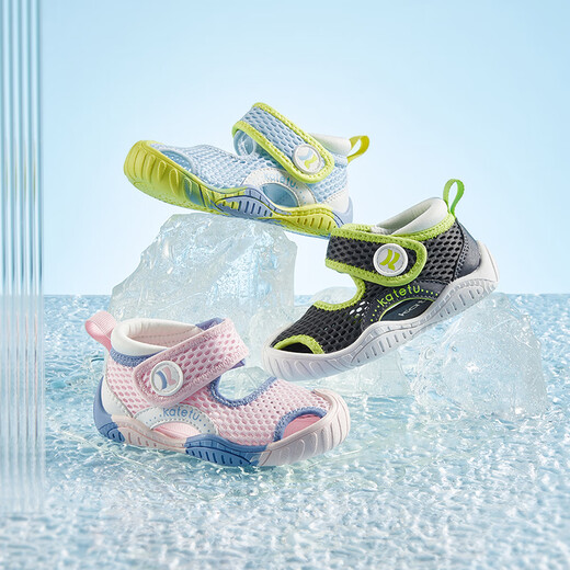 Carter Rabbit Children's Sandals Boys Toddler Shoes Early Autumn Baby Shoes Baotou Breathable Mesh Girls Functional Stable Children's Shoes Blue and White 22 Inner Length 13.5cm Foot Length 12.5-13.0