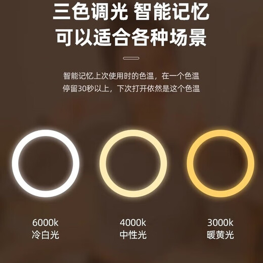 LED beauty mirror makeup mirror desktop makeup fill light girl dormitory internet celebrity portable ins princess mirror LED three-color light adjustable long battery life CK22 pearl white CK23 4K mirror without light model