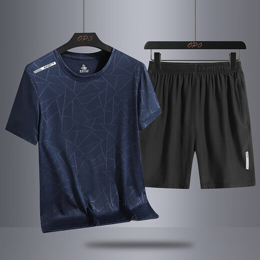 
Woodpecker Father's Day Gift Men's Ice Silk Sports Set 2025 New Summer Thin Quick Dry Dad Running Summer Clothes 16803 Set Black [T-shirt + Shorts] M 80-105Jin [Jin equals 0.5 kg]
