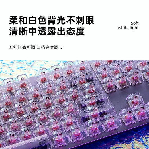 Logitech (G) K845 Clavier mécanique câblé Keycap transparent Keycap Office Computer Office Green Tea Shaft E-Sports Game K845-Mohe Black Transparent (Keycap Independent Packaging) Standard X No X 104 Key X TTC-Tea Shaft