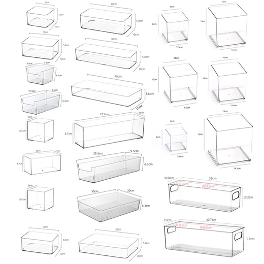 Yonghuan Desktop Storage Box Transparent Acryl schmaler Streifen Rechteckiger Spiegelschrank kosmetische Schreibwarenstift Küchenküche Stäbchen 4877. Seite U Transparent Korb mittelgroße Länge Pt High Transparent