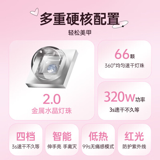 A pomelo manicure lamp, nail polish glue, phototherapy lamp, manicure baking lamp, drying machine, high-power red light lamp, quick drying without hacking
