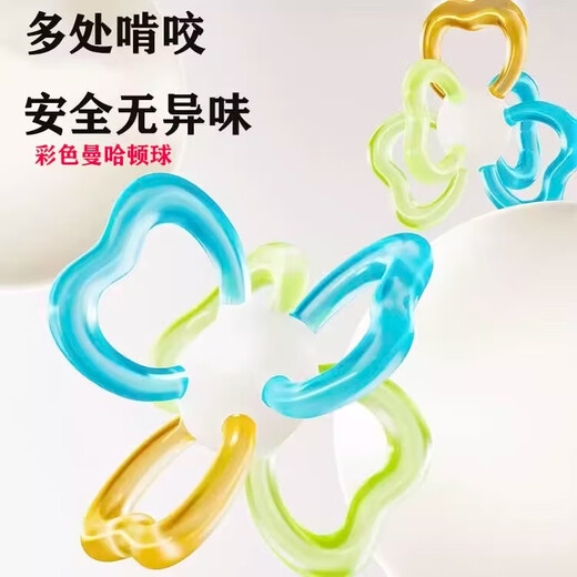 Baby silicone bite-grinding Manhattan hand-grabbing ball teether baby toy 0 to 1 years old grasping training baby tool Rainbow Manhattan ball