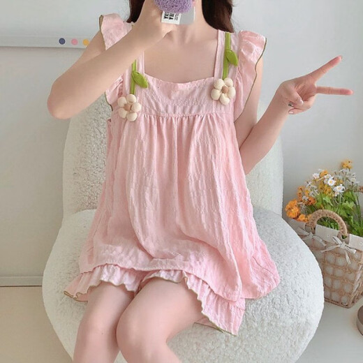 S.SOFEA夏季带胸垫睡衣甜美可爱少女家居服广州十三行 hds-9930#紫色 185 XXL