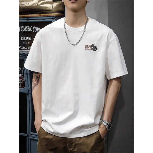 Neues Gleichgewicht reine Baumwolle kurzärmelige T-Shirt Herren Sommer Lose lässige, atmungsfreie vielseitige Kleidung Neu einfache trendige runde Hals Top 1518 Dark Grey XL