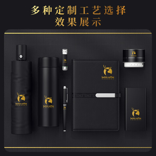 Zhongqian Business Gift Thermos Cup Regenschirm Set Customized Logo Company Annual Meeting Eröffnungsgeschenk Praktische Souvenir Lange Buckle-Blue Pen Cup Regenschirm