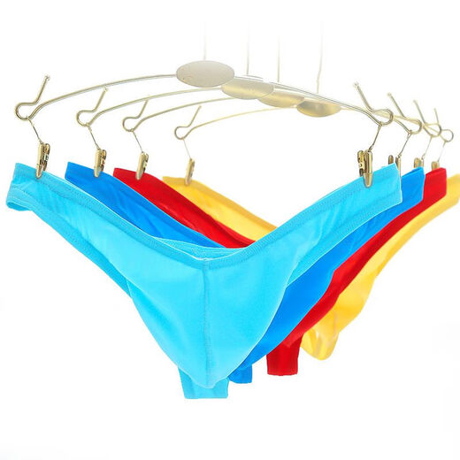 Mu Fengqing - Men's ice silk translucent thong men's T-trousers low waist sexy single thong trousers trendy men's shorts [2 pieces] black + white M (1 foot 9-2 foot 1)