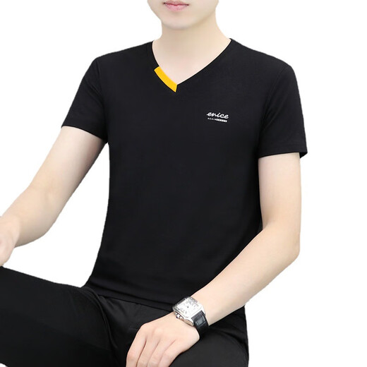Nosskiss Light Luxury High-End Men's Men's V-образная футболка с коротки
