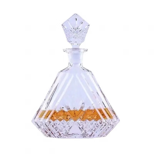 ZKHE水晶玻璃酒瓶家用带盖密封创意红酒醒酒器洋酒威士忌酒瓶酒樽 酒樽15868透明透明 880ml