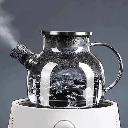 Nordic style high borosilicate heat-resistant glass teapot flower and fruit teapot cold kettle electric ceramic stove teapot 1000ml light luxury steel lid Sijia teapot 1800ml