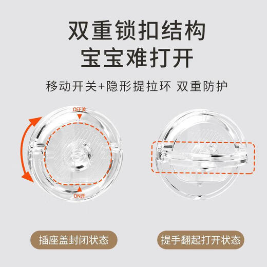 Xulin German children's anti-shock socket protective cover baby plug jack safety plug plug-in switch power supply protective cover 24 pieces transparent rotation lock