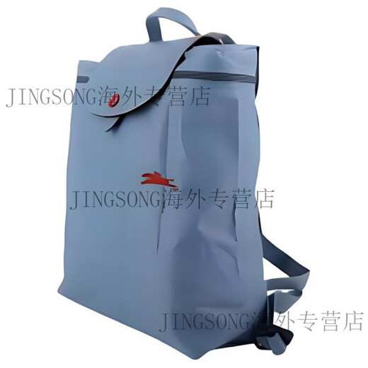 Longchamp (Longchamp) Longchamp Lepliage Feste Farbe Sticklogo Logo Flip Reißverschluss Öffnung und Schließung großer Kapazität Nylon Schoolbag Rucksack Doppelhimmelblau