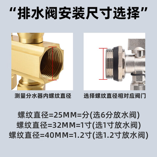 Golden Horn Taurus radiator geothermal water distributor floor heating special drain valve drain valve exhaust sewage valve 1 inch drain valve