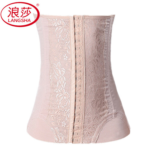 LangSha Belt for women with belly-closing belly shaping after childbirth strong styling styling without marks and no curling edges. Black extended styling 1 piece S