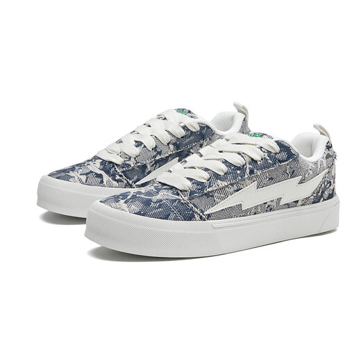 Lightning X Storm Picasso Gemälde gemeinsam von Blitzmännern und Frauenschuhen Rache Sturm kleine Duftbrotschuhe Erhöhten Paar Skateboardschuhe LS-699 Sternenhimmelblau 45