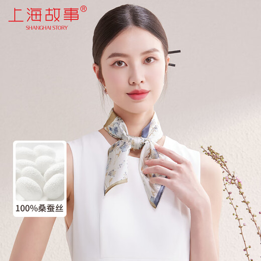 上海故事真丝小方巾丝巾100%桑蚕丝围巾礼盒实用送女生生日节日礼物