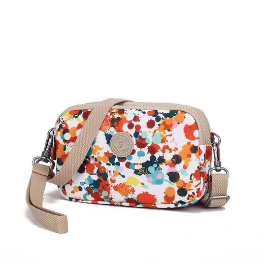 Fido Dido clutch bag for women Korean version trendy fashion ladies clutch bag small coin purse wrist bag new light luxury small bag gift splash flower (with long shoulder strap)