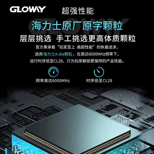 Gloway 32GB (16GBx2) DDR5 6000 desktop memory stick Longwu RGB light strip Hynix A-die CL28 starry sky black partially compatible