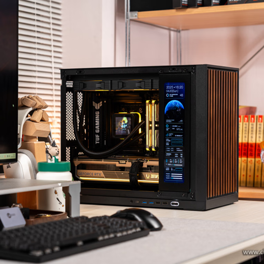 ASUS Family Bucket 14600KF complete machine RTX5060Ti host secondary screen ITX small host assembly computer host ROG Family Bucket complete machine DIY assembly machine i5 14600KF+RTX5060Ti丨With two