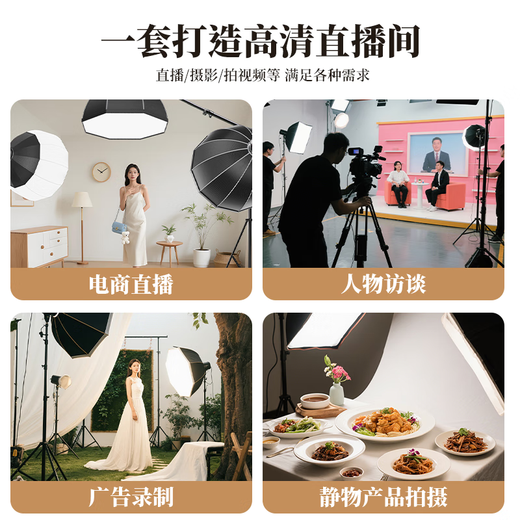 Beiyang (beiyang) live photography fill light 300W professional live broadcast light soft ball COB studio dedicated live broadcast room full set of spherical spotlight sun lamp deep polished lamp