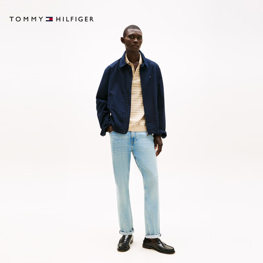 TOMMY HILFIGER25 spring and summer new men's and women's lightweight poplin casual sports simple coach executive lapel jacket navy blue DW5 M (recommended 135-150Jin Jin equals 0.5 kg)