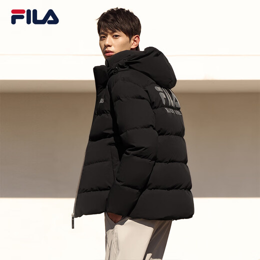 FILA official couple down jacket 2025 winter fashionable casual hooded top warm jacket for men and women