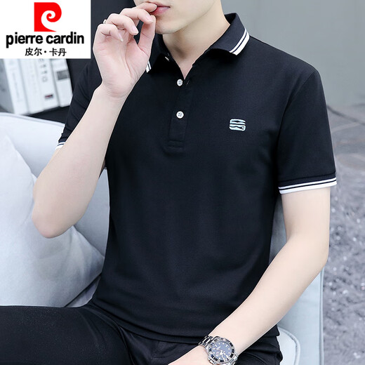 Pier Cardin gutaussehende Männer mit kurzärärmernem Top Sommer lässig jugendlich klein-helles Revers halbärsiges T-Shirt Trendy Polo-Hemd weiß S5012 gutaussehendes neues M-Gewicht 95-115