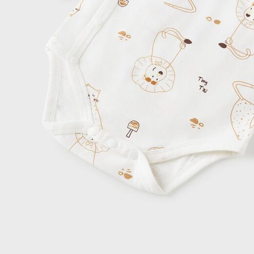 Tongtai baby jumpsuit, newborn baby clothes, spring and autumn pure cotton baby long-sleeved rompers, 2-piece khaki 59cm