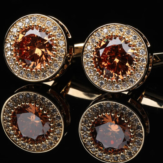 NOSSKISS Fugui Gold Crystal Cufflinks Men's Crystal Cuff Nail Shirt Cufflinks High-end Gift Box Method Birthday Gift Gift Gift Gift Gift Gift Gift Gift Gift Gift Gift Gift Gift Gift Gift Gift Gift Gift Gift Gift Gift Gifts