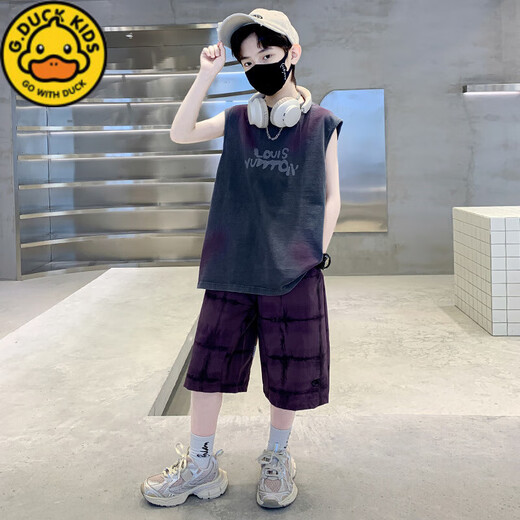 G.Duckkids Boy Vest Set Summer 2025 Новый средний и большой детский костюм Летний красивый мальчик летний рукавиц