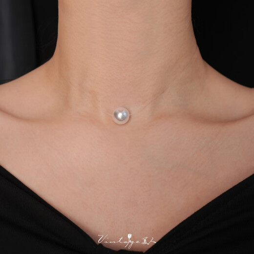 Fat Donglai's same style Australian white pearl single French classic versatile niche fishing line necklace / 12mm fishing line necklace