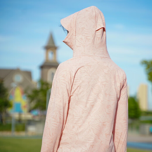 Do Win Ice Silk Scream Vêtements pour les femmes UPF50 + Light and Breathable Hooded Outdoor Cycling and Running veste Ice Jade Powder M