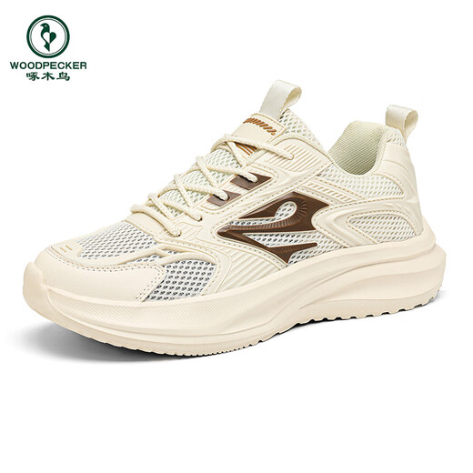 Woodpecker 2025 summer new large-size sports and casual shoes 46 breathable dad shoes 47 thin mesh odor-proof men's shoes 48 825-YC beige 38
