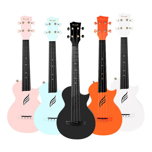 Enyanova u Carbonfaser Ukulele 23-Zoll-Anfänger für Mädchen, Jungen, kleine Gitarrenkinder, Zhou, Black + 3 Monate, Enya App-Mitglied 23-Zoll