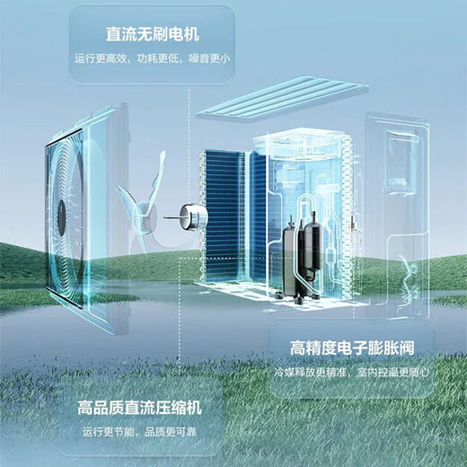 Haier 1.5/2/3 HP central air conditioner duct machine household one-to-one full DC variable frequency first-level energy efficiency embedded air conditioner ultra-thin silent bedroom living room heating and cooling card machine 1.5 HP first-level energy efficiency Yunjing series丨Installation included